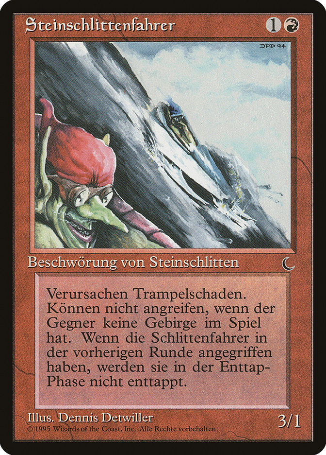 Goblin Rock Sled (German) - "Steinschlittenfahrer" [Renaissance] | Card Merchant Takapuna