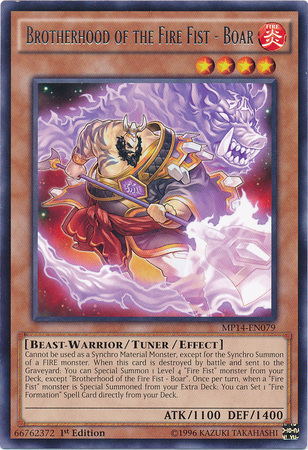 Brotherhood of the Fire Fist - Boar [MP14-EN079] Rare | Card Merchant Takapuna