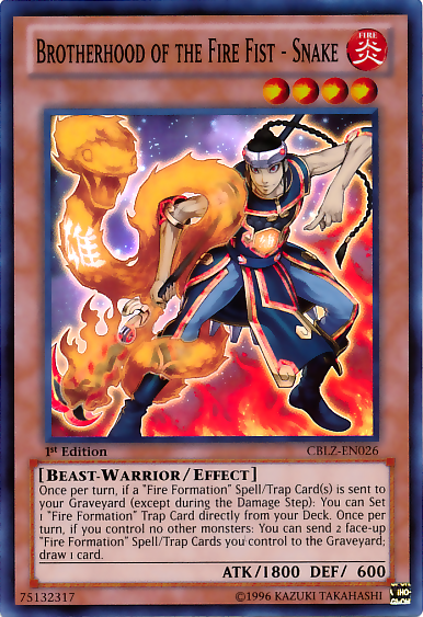 Brotherhood of the Fire Fist - Snake [CBLZ-EN026] Super Rare | Card Merchant Takapuna