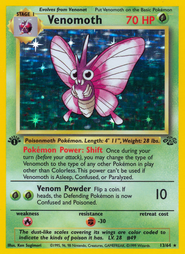 Venomoth (13/64) [Jungle 1st Edition] | Card Merchant Takapuna