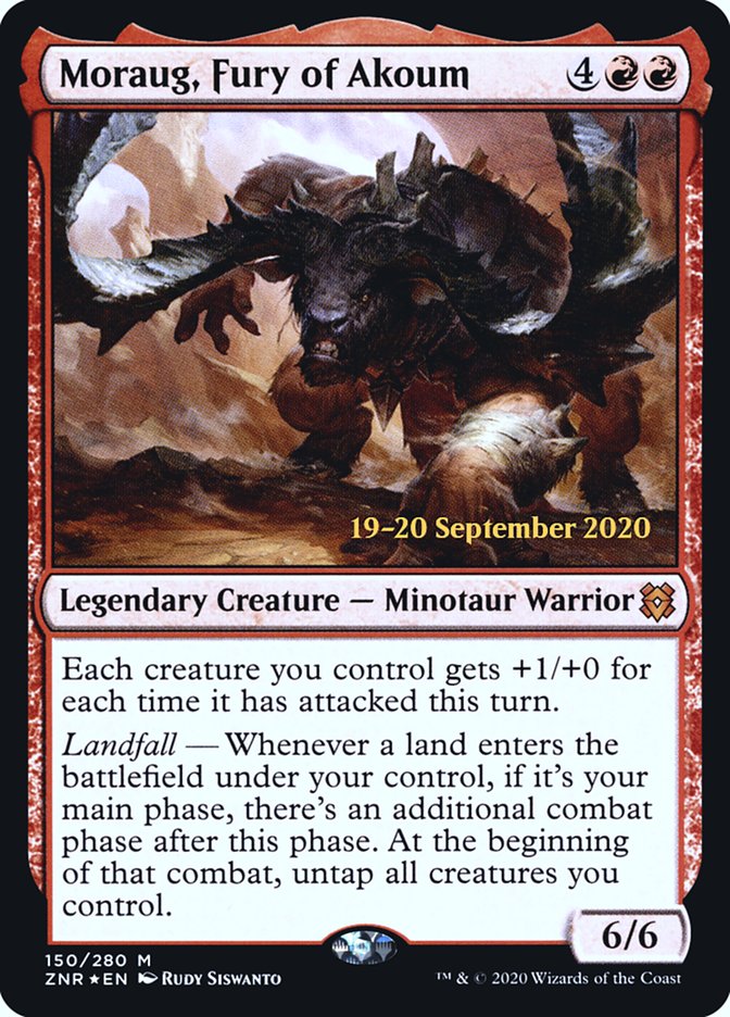 Moraug, Fury of Akoum [Zendikar Rising Prerelease Promos] | Card Merchant Takapuna