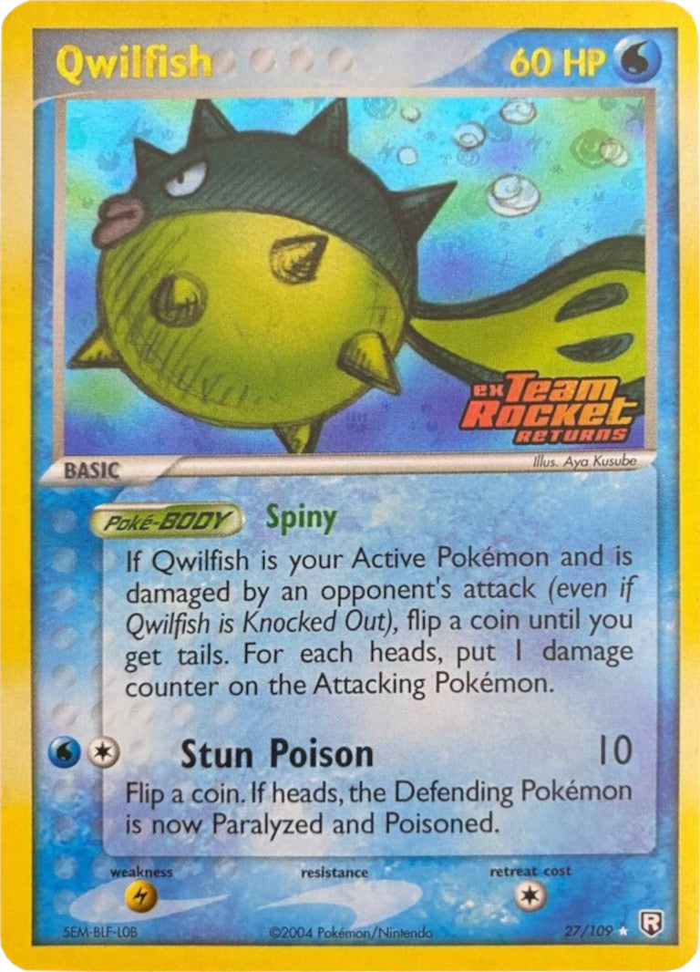 Qwilfish (27/109) (Stamped) [EX: Team Rocket Returns] | Card Merchant Takapuna