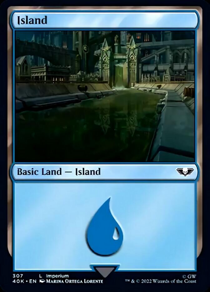 Island (307) (Surge Foil) [Warhammer 40,000] | Card Merchant Takapuna