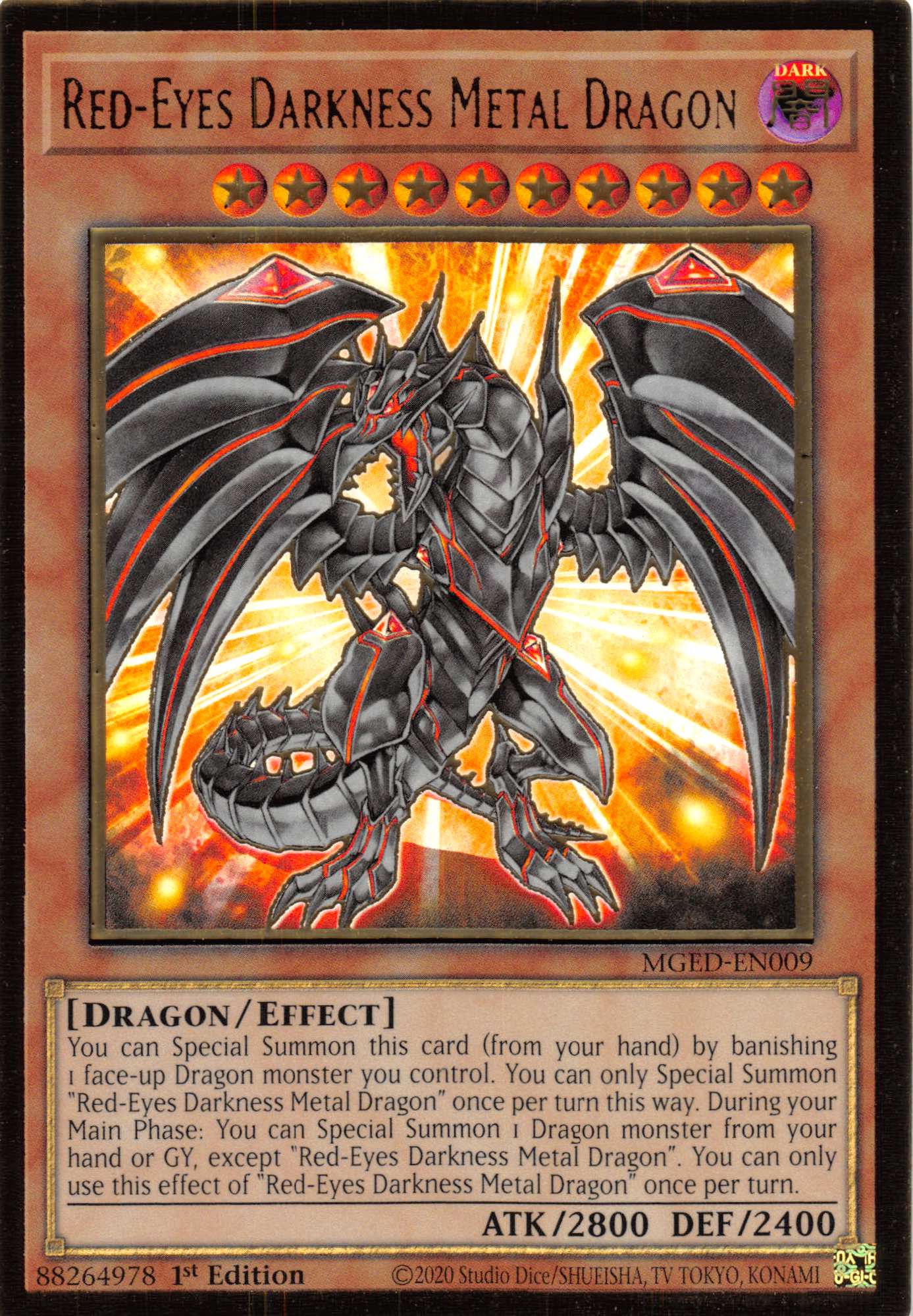 Red-Eyes Darkness Metal Dragon [MGED-EN009] Gold Rare | Card Merchant Takapuna