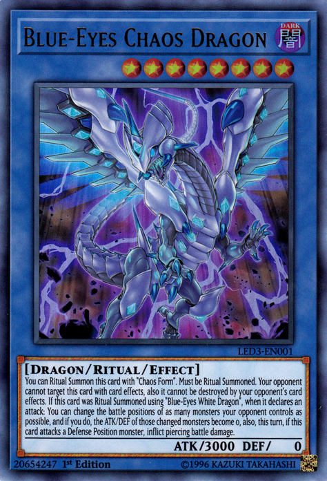 Blue-Eyes Chaos Dragon [LED3-EN001] Ultra Rare | Card Merchant Takapuna