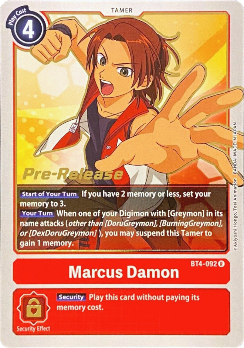 Marcus Damon [BT4-092] [Great Legend Pre-Release Promos] | Card Merchant Takapuna