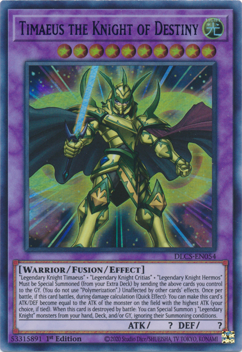 Timaeus the Knight of Destiny (Blue) [DLCS-EN054] Ultra Rare | Card Merchant Takapuna