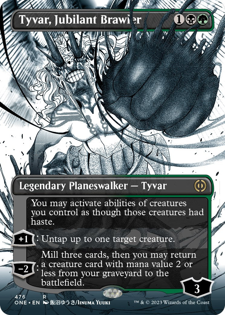 Tyvar, Jubilant Brawler (Borderless Manga Step-and-Compleat Foil) [Phyrexia: All Will Be One] | Card Merchant Takapuna