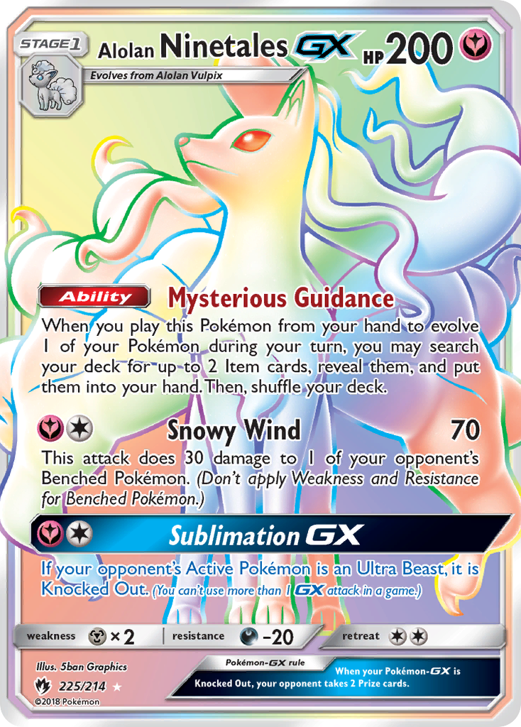 Alolan Ninetales GX (225/214) [Sun & Moon: Lost Thunder] | Card Merchant Takapuna