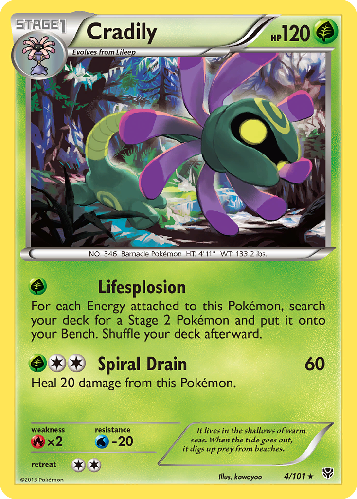 Cradily (4/101) [Black & White: Plasma Blast] | Card Merchant Takapuna