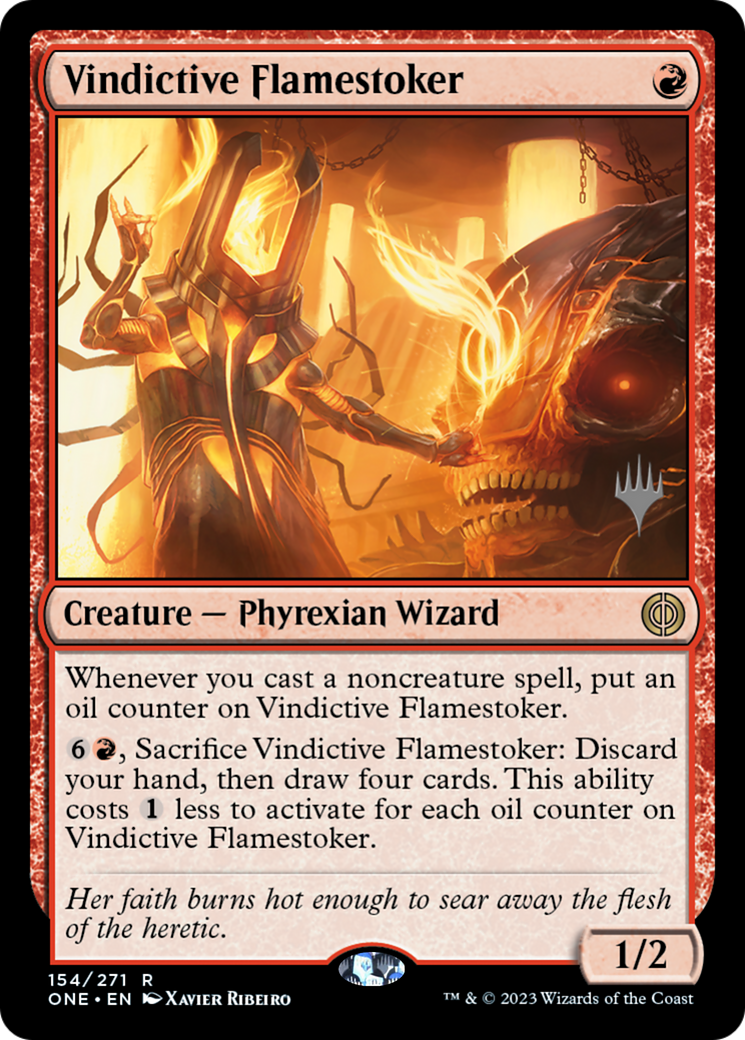 Vindictive Flamestoker (Promo Pack) [Phyrexia: All Will Be One Promos] | Card Merchant Takapuna