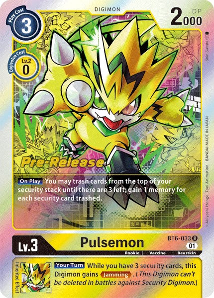 Pulsemon [BT6-033] [Double Diamond Pre-Release Cards] | Card Merchant Takapuna