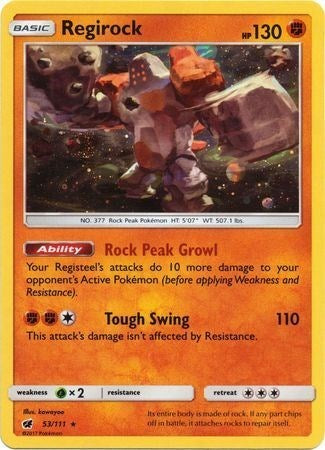 Regirock (53/111) (Cosmos Holo) [Sun & Moon: Crimson Invasion] | Card Merchant Takapuna