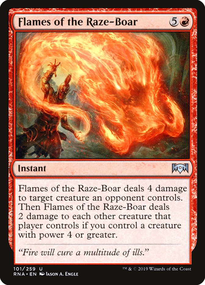 Flames of the Raze-Boar [Ravnica Allegiance] | Card Merchant Takapuna