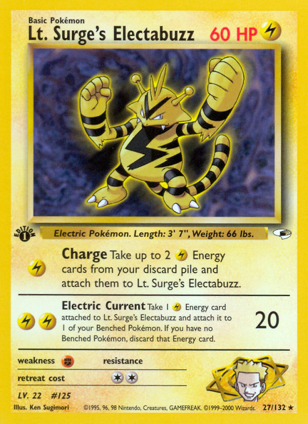 Lt. Surge's Electabuzz (27/132) [Gym Heroes 1st Edition] | Card Merchant Takapuna