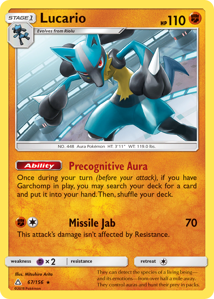 Lucario (67/156) [Sun & Moon: Ultra Prism] | Card Merchant Takapuna