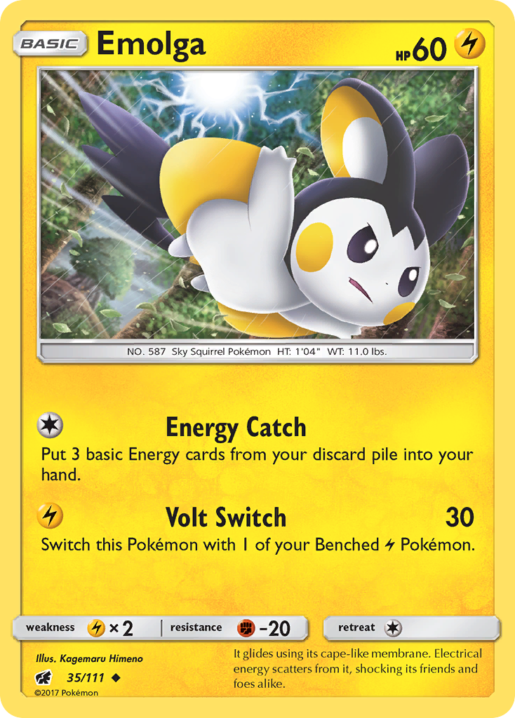 Emolga (35/111) [Sun & Moon: Crimson Invasion] | Card Merchant Takapuna