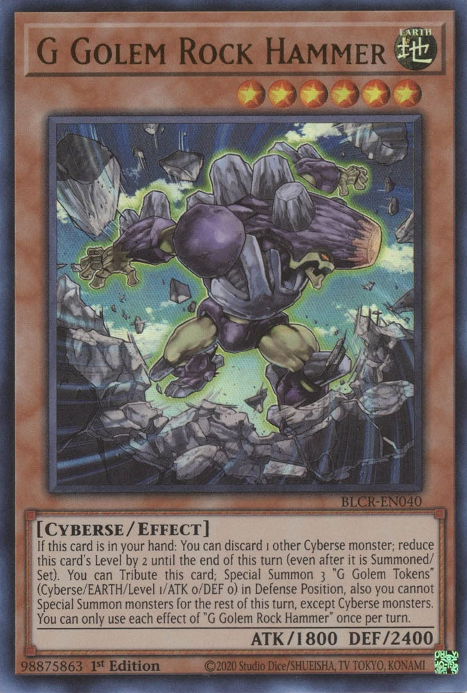 G Golem Rock Hammer [BLCR-EN040] Ultra Rare | Card Merchant Takapuna