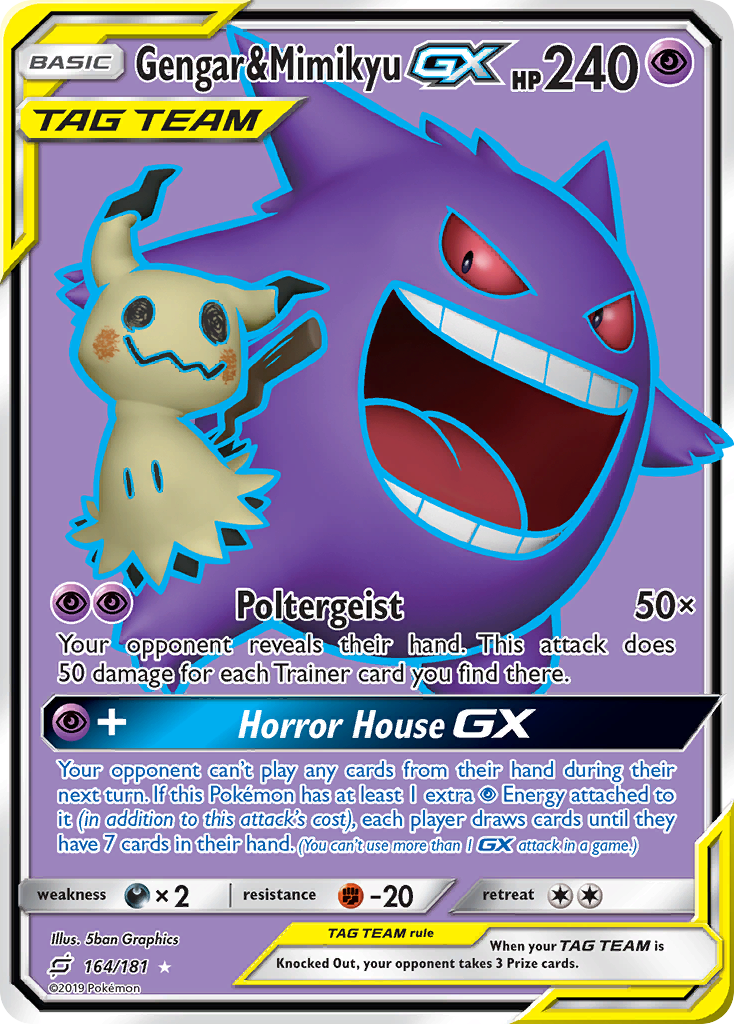 Gengar & Mimikyu GX (164/181) [Sun & Moon: Team Up] | Card Merchant Takapuna