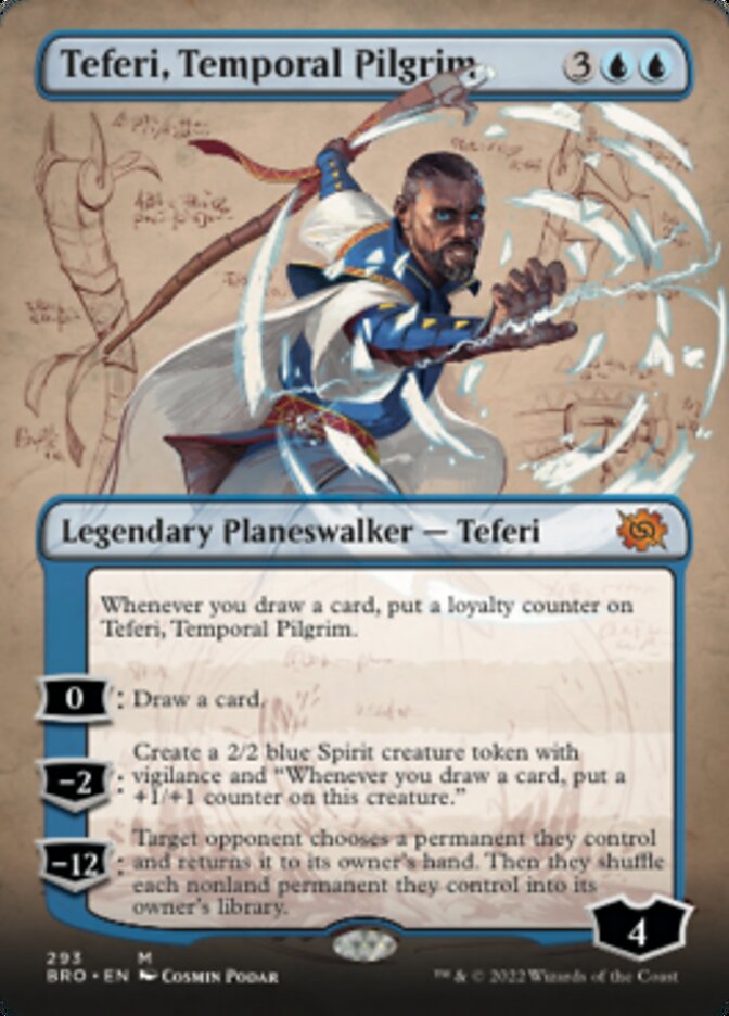 Teferi, Temporal Pilgrim (Borderless Alternate Art) [The Brothers' War] | Card Merchant Takapuna