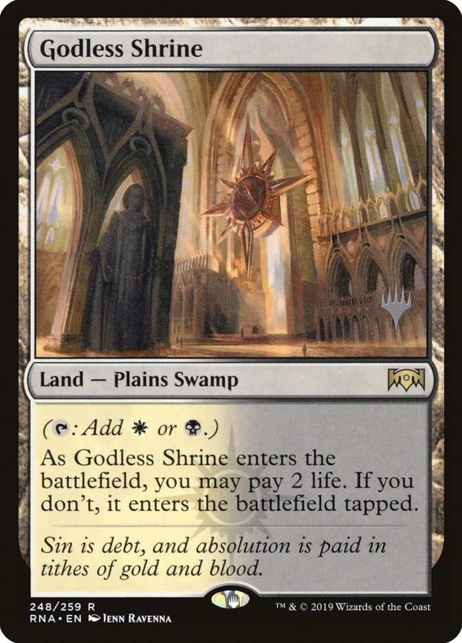Godless Shrine (Promo Pack) [Ravnica Allegiance Promos] | Card Merchant Takapuna