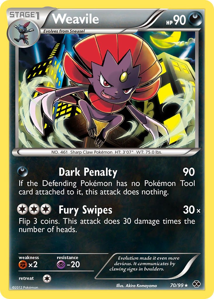 Weavile (70/99) [Black & White: Next Destinies] | Card Merchant Takapuna