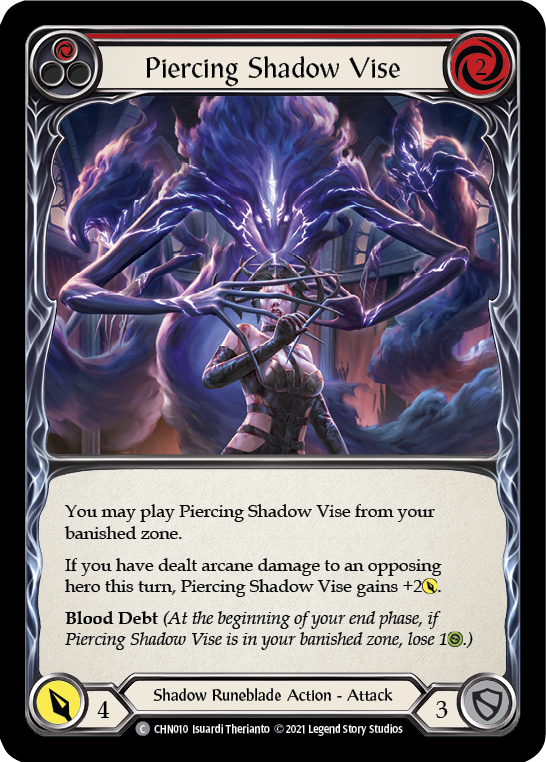 Piercing Shadow Vise (Red) [CHN010] (Monarch Chane Blitz Deck) | Card Merchant Takapuna