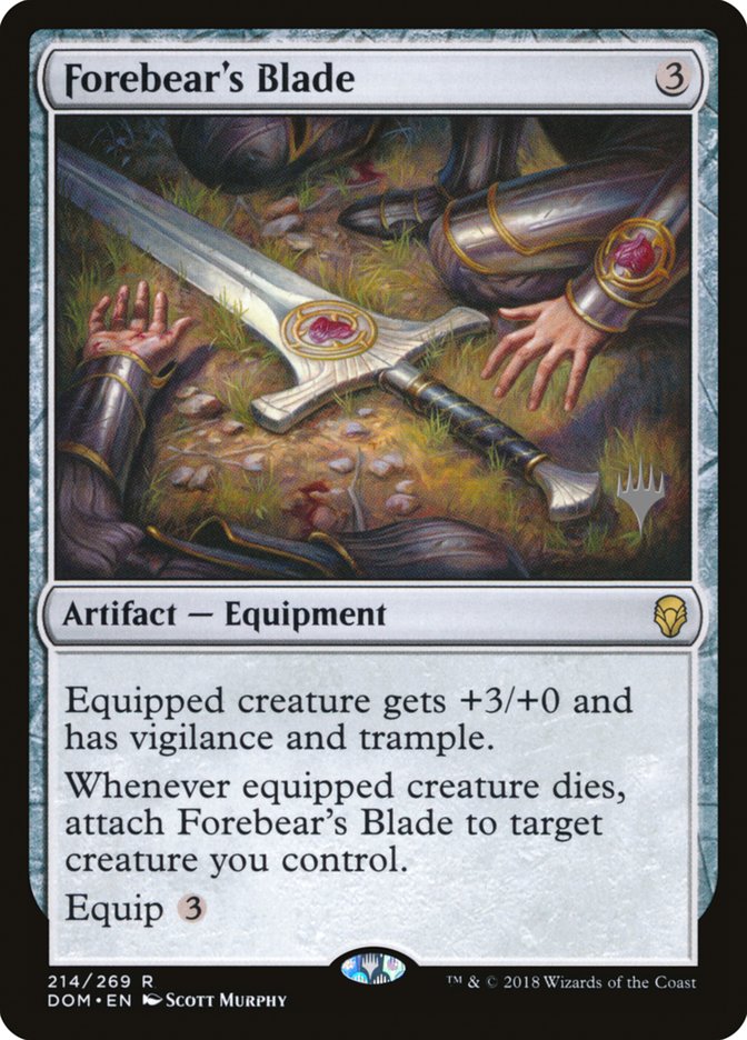 Forebear's Blade (Promo Pack) [Dominaria Promos] | Card Merchant Takapuna