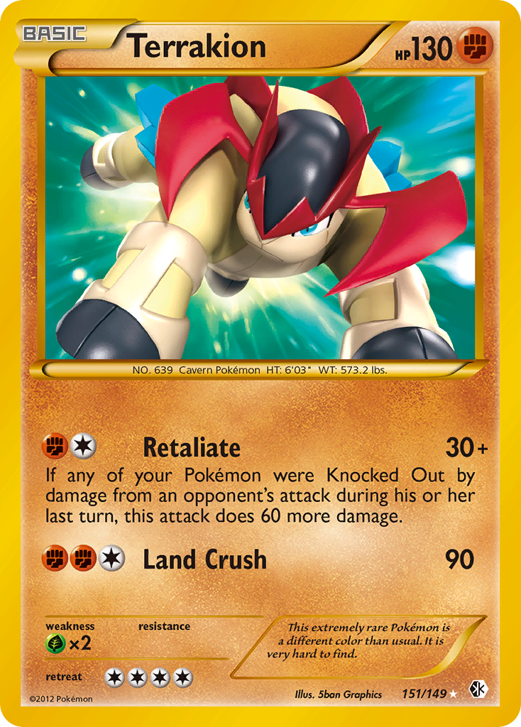 Terrakion (151/149) [Black & White: Boundaries Crossed] | Card Merchant Takapuna