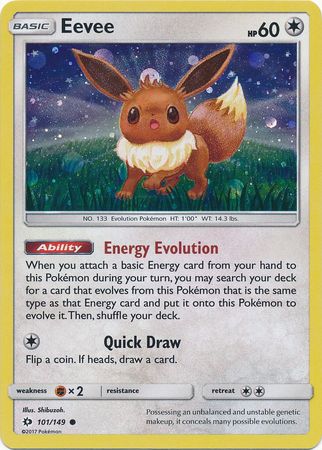 Eevee (101/149) (Cosmos Holo) [Sun & Moon: Base Set] | Card Merchant Takapuna