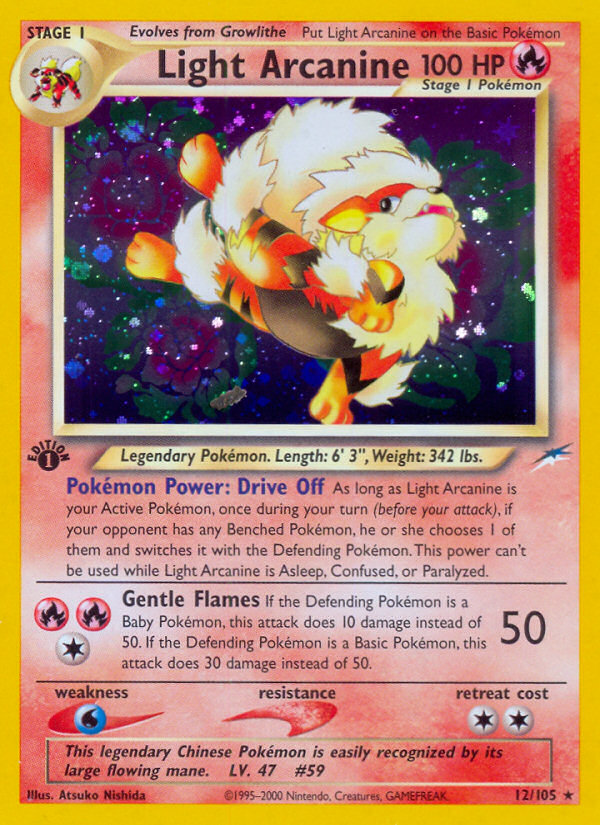 Light Arcanine (12/105) [Neo Destiny 1st Edition] | Card Merchant Takapuna