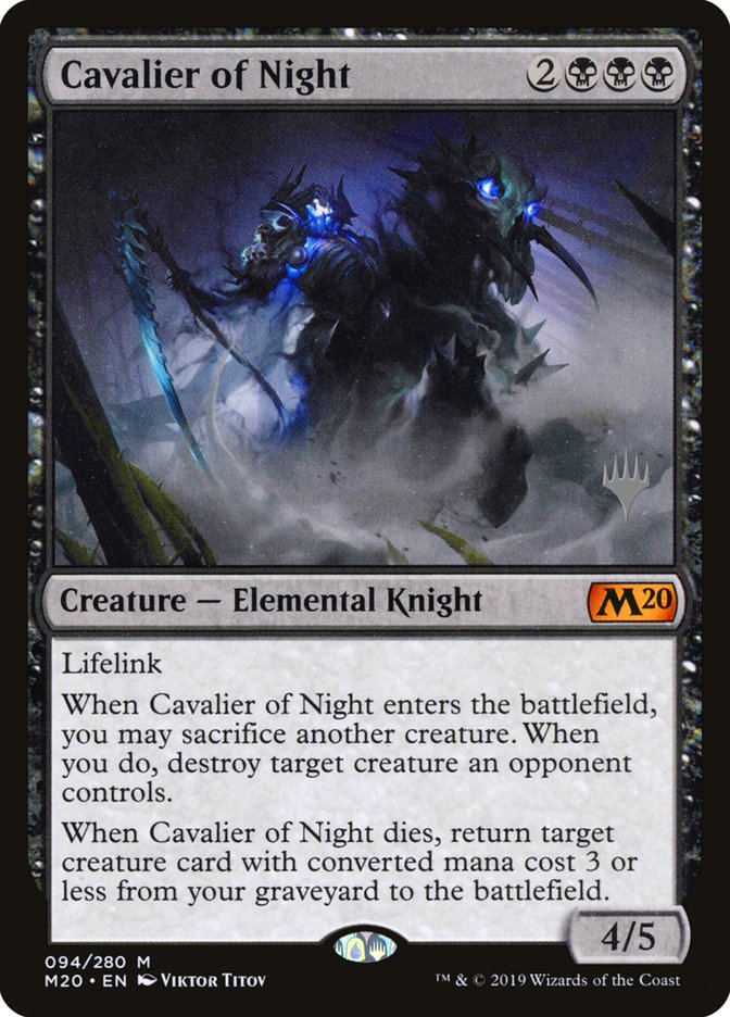 Cavalier of Night (Promo Pack) [Core Set 2020 Promos] | Card Merchant Takapuna