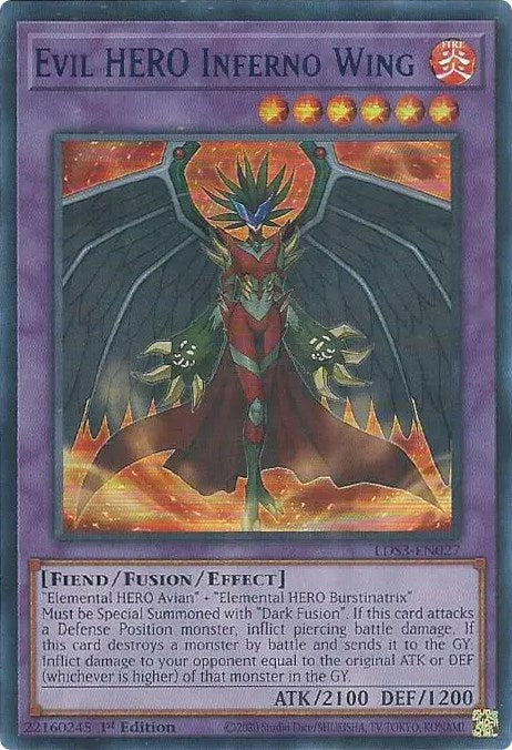 Evil HERO Inferno Wing (Blue) [LDS3-EN027] Ultra Rare | Card Merchant Takapuna