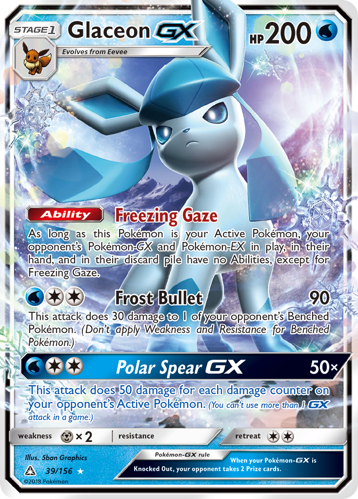 Glaceon GX (39/156) [Sun & Moon: Ultra Prism] | Card Merchant Takapuna