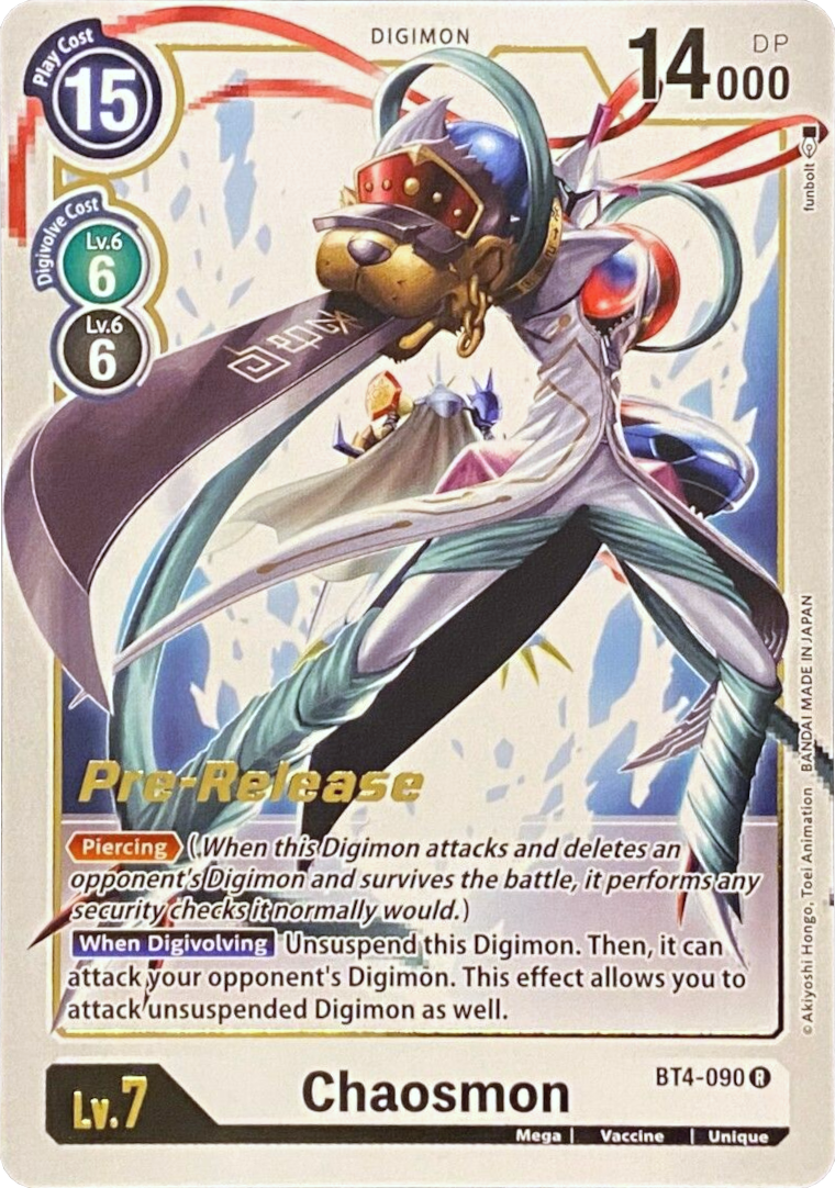 Chaosmon [BT4-090] [Great Legend Pre-Release Promos] | Card Merchant Takapuna