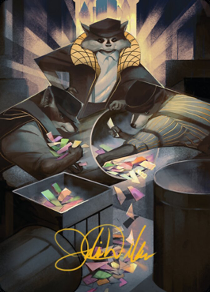 Masked Bandits Art Card (Gold-Stamped Signature) [Streets of New Capenna Art Series] | Card Merchant Takapuna