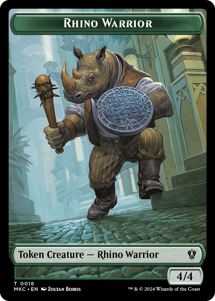 Thopter // Rhino Warrior Double-Sided Token [Murders at Karlov Manor Commander Tokens] | Card Merchant Takapuna