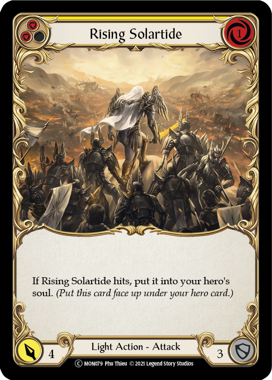 Rising Solartide (Yellow) [U-MON079-RF] (Monarch Unlimited)  Unlimited Rainbow Foil | Card Merchant Takapuna