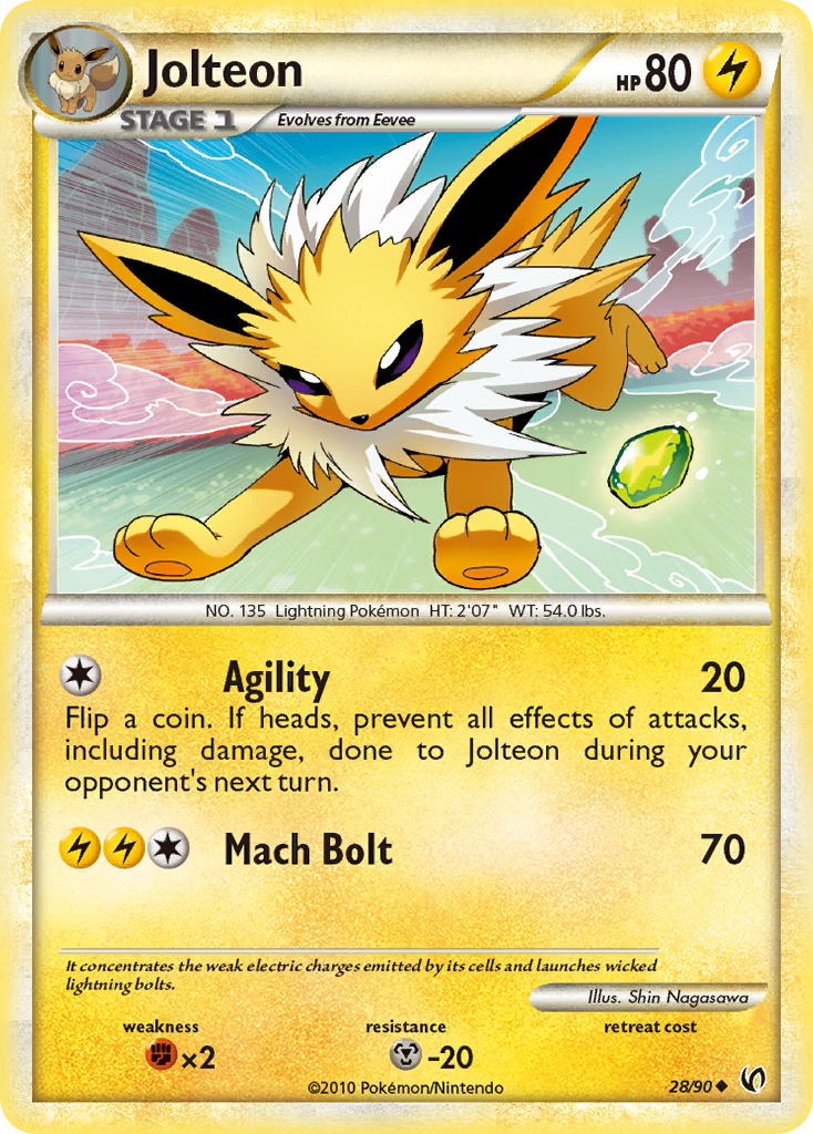 Jolteon (28/90) [HeartGold & SoulSilver: Undaunted] | Card Merchant Takapuna