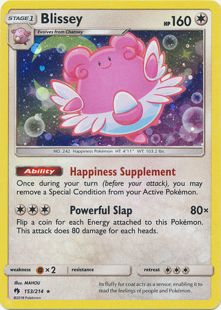 Blissey (153/214) (Cosmos Holo) [Sun & Moon: Lost Thunder] | Card Merchant Takapuna