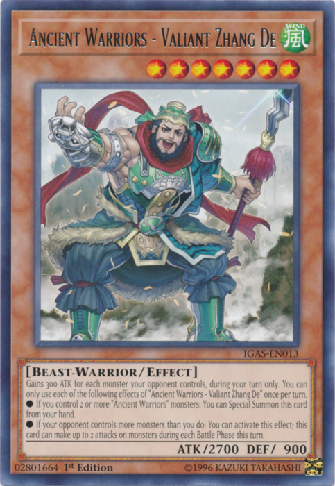 Ancient Warriors - Valiant Zhang De [IGAS-EN013] Rare | Card Merchant Takapuna