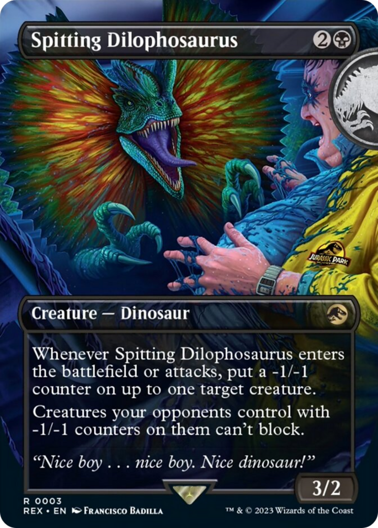 Spitting Dilophosaurus (Borderless) [Jurassic World Collection] | Card Merchant Takapuna