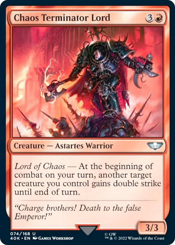 Chaos Terminator Lord (Surge Foil) [Warhammer 40,000] | Card Merchant Takapuna