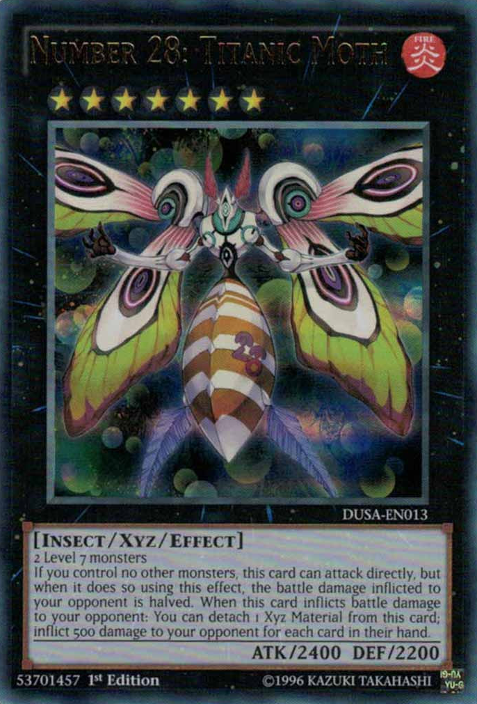 Number 28: Titanic Moth [DUSA-EN013] Ultra Rare | Card Merchant Takapuna