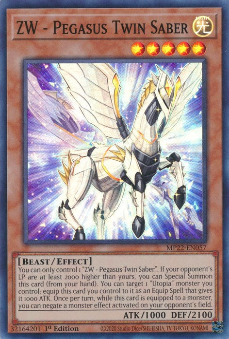 ZW - Pegasus Twin Saber [MP22-EN057] Super Rare | Card Merchant Takapuna