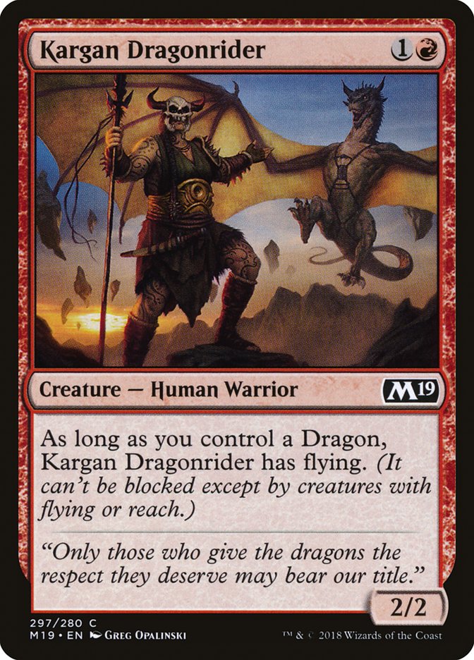 Kargan Dragonrider [Core Set 2019] | Card Merchant Takapuna