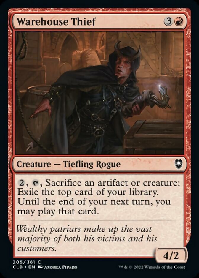 Warehouse Thief [Commander Legends: Battle for Baldur's Gate] | Card Merchant Takapuna