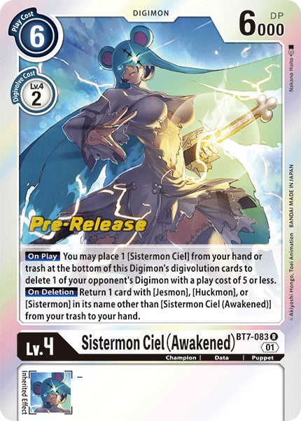 Sistermon Ciel (Awakened) [BT7-083] [Next Adventure Pre-Release Cards] | Card Merchant Takapuna