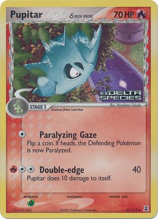 Pupitar (51/113) (Delta Species) (Stamped) [EX: Delta Species] | Card Merchant Takapuna