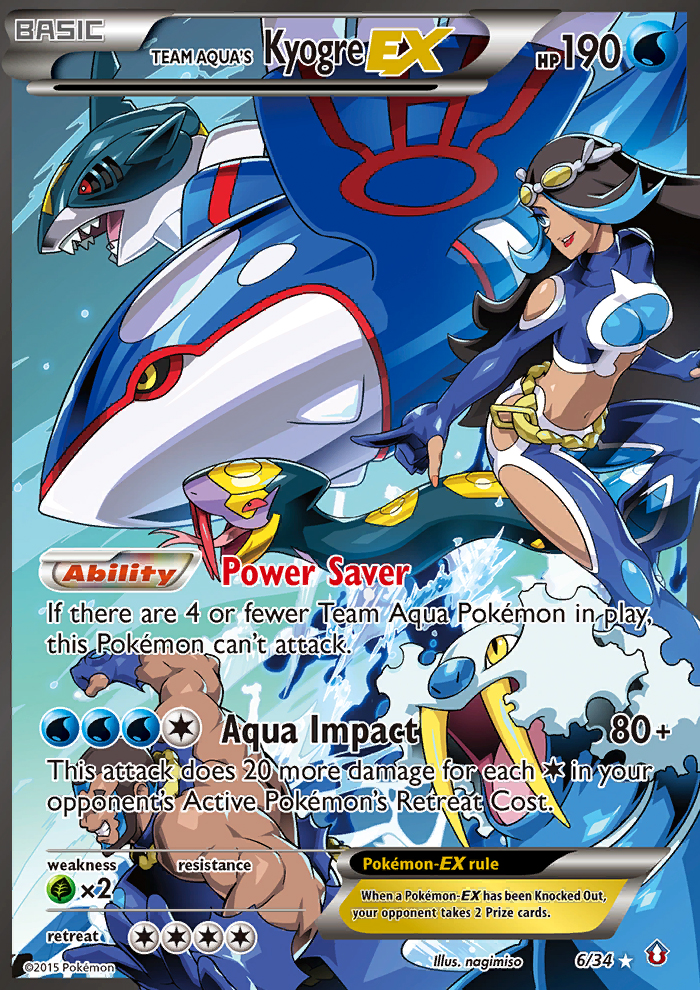 Team Aqua's Kyogre EX (6/34) [XY: Double Crisis] | Card Merchant Takapuna